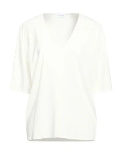 Rue Du Bac Woman T-shirt White Size 6 Viscose, Polyamide, Elastane