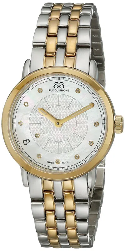 Pre-owned Rue Du Rhone 88  87wa120059 Women's Dress Double 8 Origin Two-tone Diamond Watch