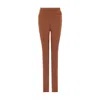 Rue Les Createurs Women's Asymmetrical Detail Slim Fit Brown Trousers In Brown