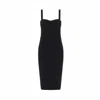Rue Les Createurs Women's Bust Cups Strappy Black Midi Dress In Black