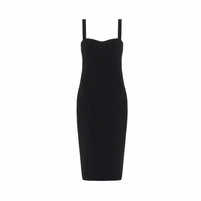 Rue Les Createurs Women's Bust Cups Strappy Black Midi Dress