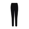 Rue Les Createurs Women's Crepe Textured Wide Leg Black Trousers In Black
