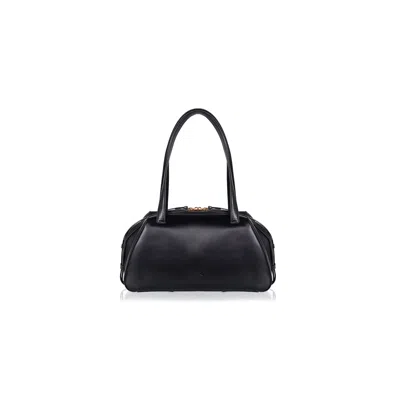 Rue Les Createurs Women's Crossbody Mini Black Leather Bag