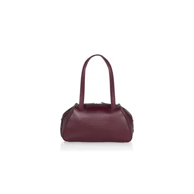 Rue Les Createurs Women's Crossbody Mini Dark Red Leather Bag