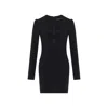 Rue Les Createurs Women's Cutout Detail Crepe Texture Black Mini Dress In Black