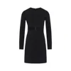 Rue Les Createurs Women's Cutout Detail Crew Neck Black Mini Dress In Black