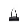 Rue Les Createurs Women's Cylinder-shaped Black Leather Bag In Black