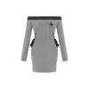 Rue Les Createurs Women's Grey Long Sleeve Strapless Gray Mini Dress In Grey