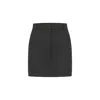 Rue Les Createurs Women's Grey Striped Wool Textured Anthracite Shorts Skirt In Grey