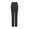 Rue Les Createurs Women's Grey Striped Wool-textured Anthracite Trousers In Grey