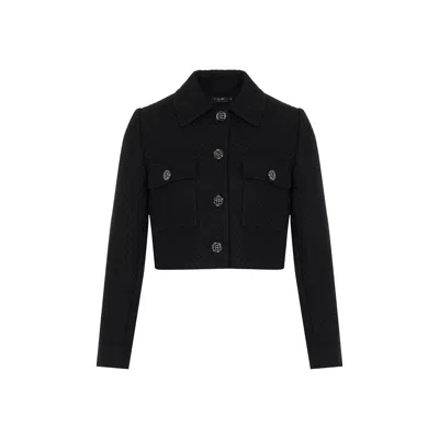Rue Les Createurs Women's Metal Button Detail Black Jacket