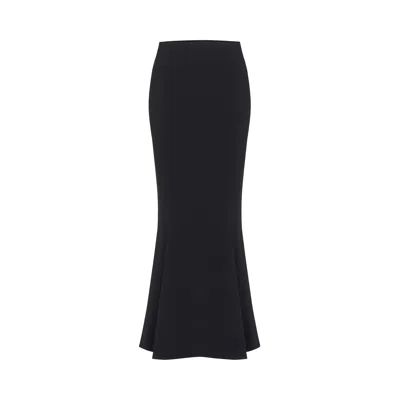 Rue Les Createurs Women's Midi Length Fishtail Black Skirt