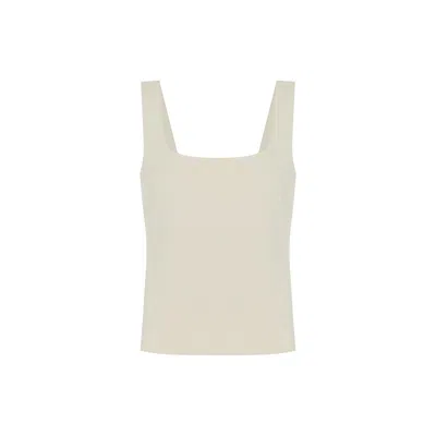 Rue Les Createurs Women's Neutrals Basic Crepe Texture Ecru Bodysuit In Beige