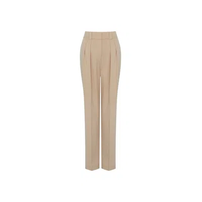 Rue Les Createurs Women's Neutrals Carrot Leg Beige Trousers In Beige/orange