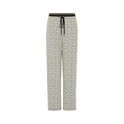 Rue Les Createurs Women's Neutrals Lace-up Detail Cream Trousers In White