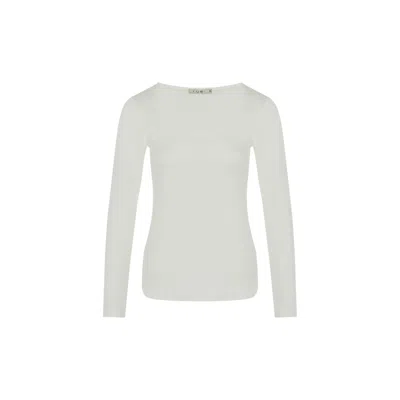 Rue Les Createurs Women's Neutrals Long Sleeve Stretch Cream Basic Blouse In White