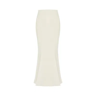 Rue Les Createurs Women's Neutrals Midi Length Fishtail Ecru Skirt In Beige