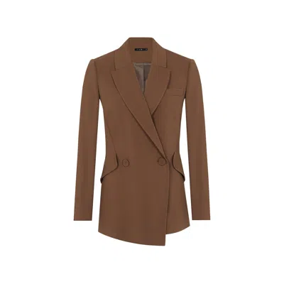 Rue Les Createurs Women's Neutrals Padded Double-breasted Mink Jacket In Brown
