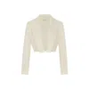 Rue Les Createurs Women's Neutrals Padded Single Pocket Ecru Short Jacket In Beige