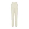Rue Les Createurs Women's Neutrals Striped Wool-textured Ecru Trousers In Beige