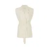 Rue Les Createurs Women's Neutrals Striped Wool-textured Ecru Vest In Beige