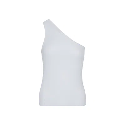 Rue Les Createurs Women's One Shoulder Asymmetric White Blouse