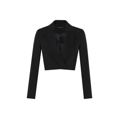 Rue Les Createurs Women's Padded Black Crop Jacket