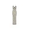 Rue Les Createurs Women's Patterned Thin-strap Black Dress In Black