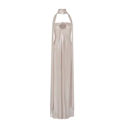 Rue Les Createurs Women's Pink / Purple Strapless Long Evening Dress In Pink/purple