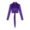Rue Les Createurs Women's Pink / Purple Tie-on Silk Purple Blouse In Pink/purple