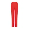 Rue Les Createurs Women's Side Pocket Detail Relaxed Fit Red Trousers In Red