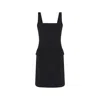 Rue Les Createurs Women's Square Neck Black Mini Dress In Black