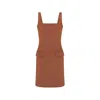 Rue Les Createurs Women's Square Neck Brown Mini Dress In Brown