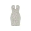 Rue Les Createurs Women's Strapless Sequin Grey Mini Dress In Grey