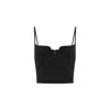 Rue Les Createurs Women's Thin Strap Zippered Black Bustier In Black