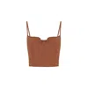 Rue Les Createurs Women's Thin Strap Zippered Brown Bustier In Brown