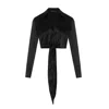 Rue Les Createurs Women's Tie-on Silk Black Blouse In Black