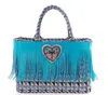 Shop Rue Madam Paris Women's Kos M Tweed Handbag In Blue