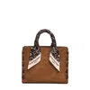 Rue Madame Mini Tote Suede Cognac Con Bandana In Brown
