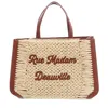 Rue Madame Nassau Xl Leather And Raffia In Neutrals