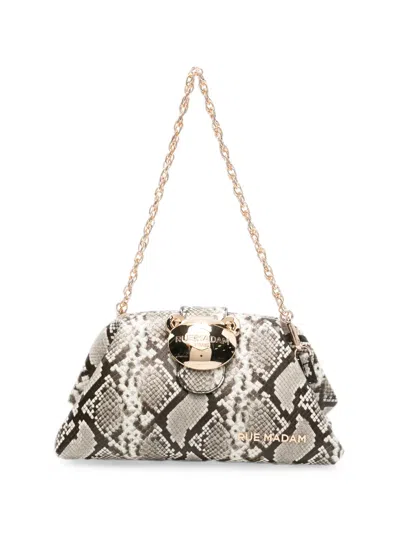 Rue Madame Paris Pouch Snakeskin-effect Shoulder Bag In Neutral