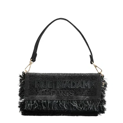Rue Madame Rectangular Grey Denim Shoulder Bag