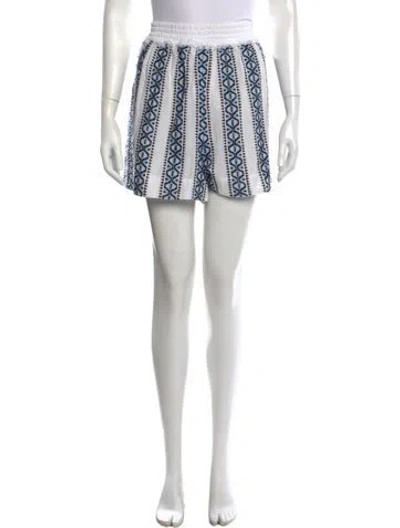 Pre-owned Rue Mariscal Printed Mini Shorts In White