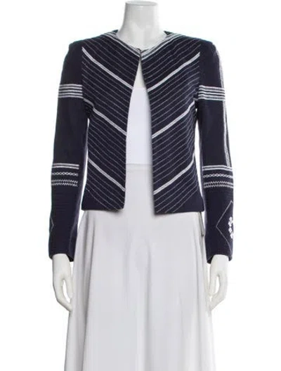 Pre-owned Rue Mariscal Striped Jacket In Blue