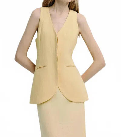 Rue Sophie Adan Linen Vest In Yellow In Gold