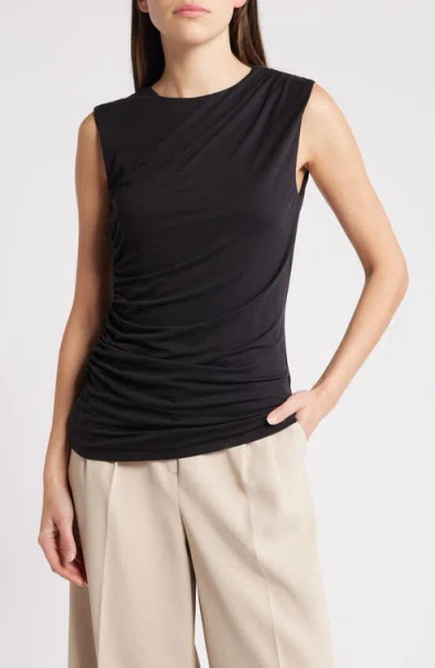 Rue Sophie Aliz Ruched Top In Black
