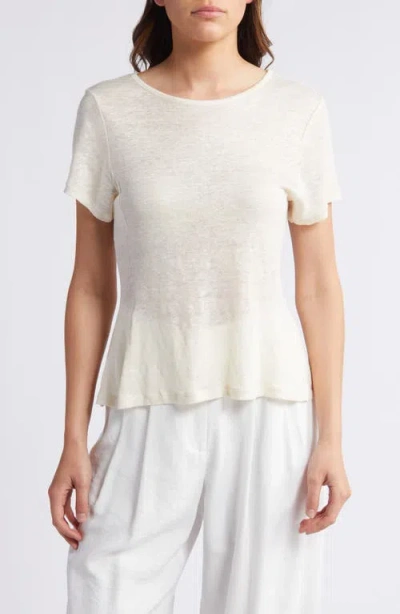 Rue Sophie Anya Linen & Cotton T-shirt In Eggnog