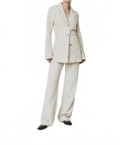 Rue Sophie Camilla Linen Blazer In Wheat In Multi