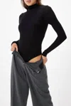 Rue Sophie Coco Turtleneck Bodysuit In Black In Black