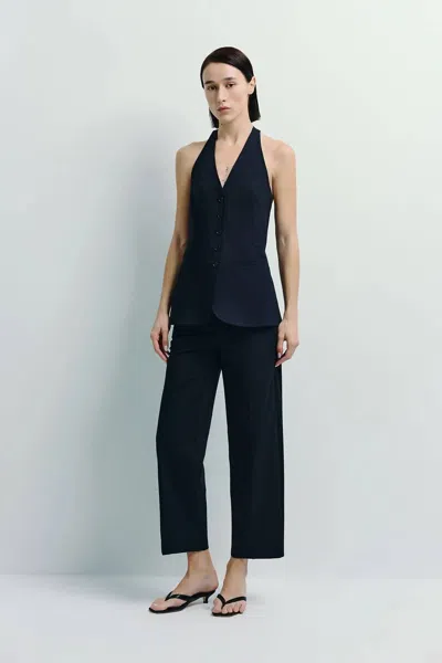 Rue Sophie Donette Halter Top In Navy In Black